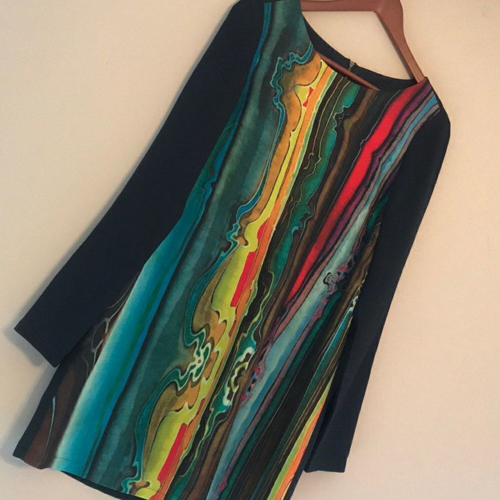 Prana Color Print Shift Dress - Size Small